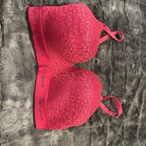 Victoria's Secret Pink Red Leopard Print Bra